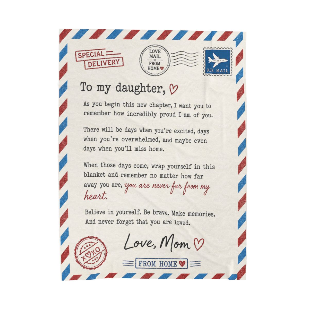 A Letter From Home™ — Blanket for Daughter