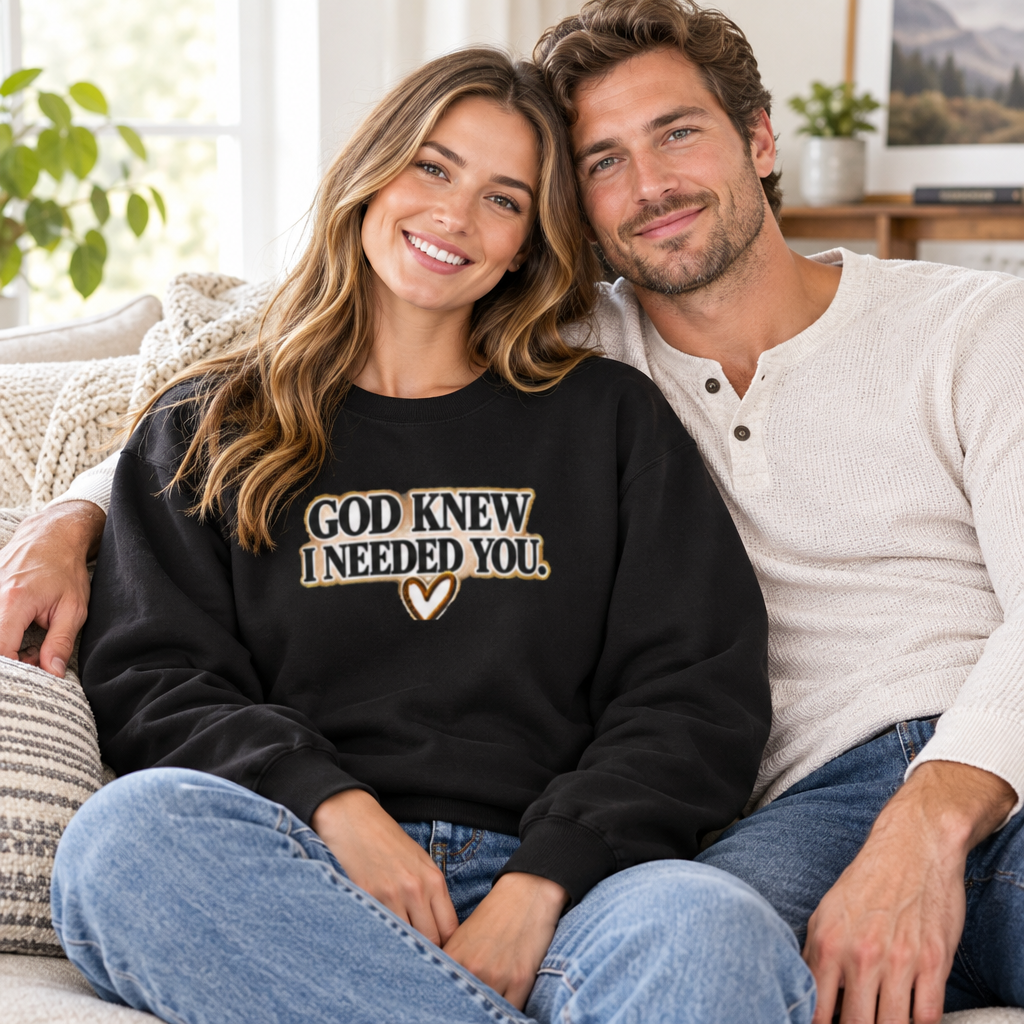 White couple sweatshirt lifestyle option