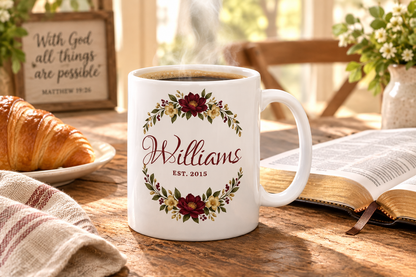 Williams mug at breakfast